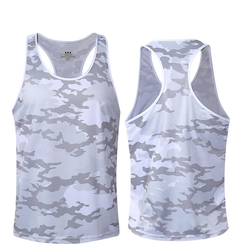 Sports Vest Men's Summer Quick-drying Running Sleeveless Fitness Clothes Loose Training Wear Basketball Camouflage Top Clothes