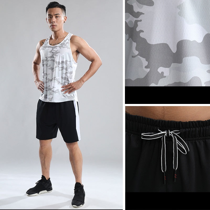 Sports Vest Men's Summer Quick-drying Running Sleeveless Fitness Clothes Loose Training Wear Basketball Camouflage Top Clothes