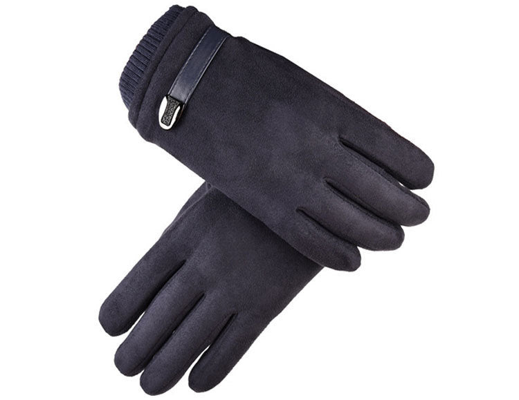 Men's Autumn And Winter Touch Screen Gloves Warm Driving And Biking Suede