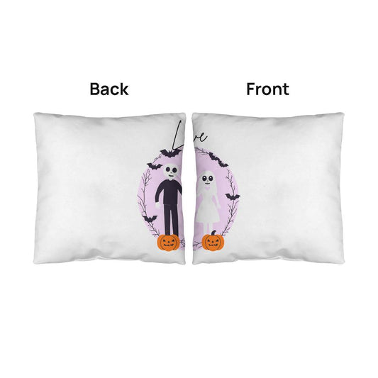 Him & Her Couples Halloween Pillow