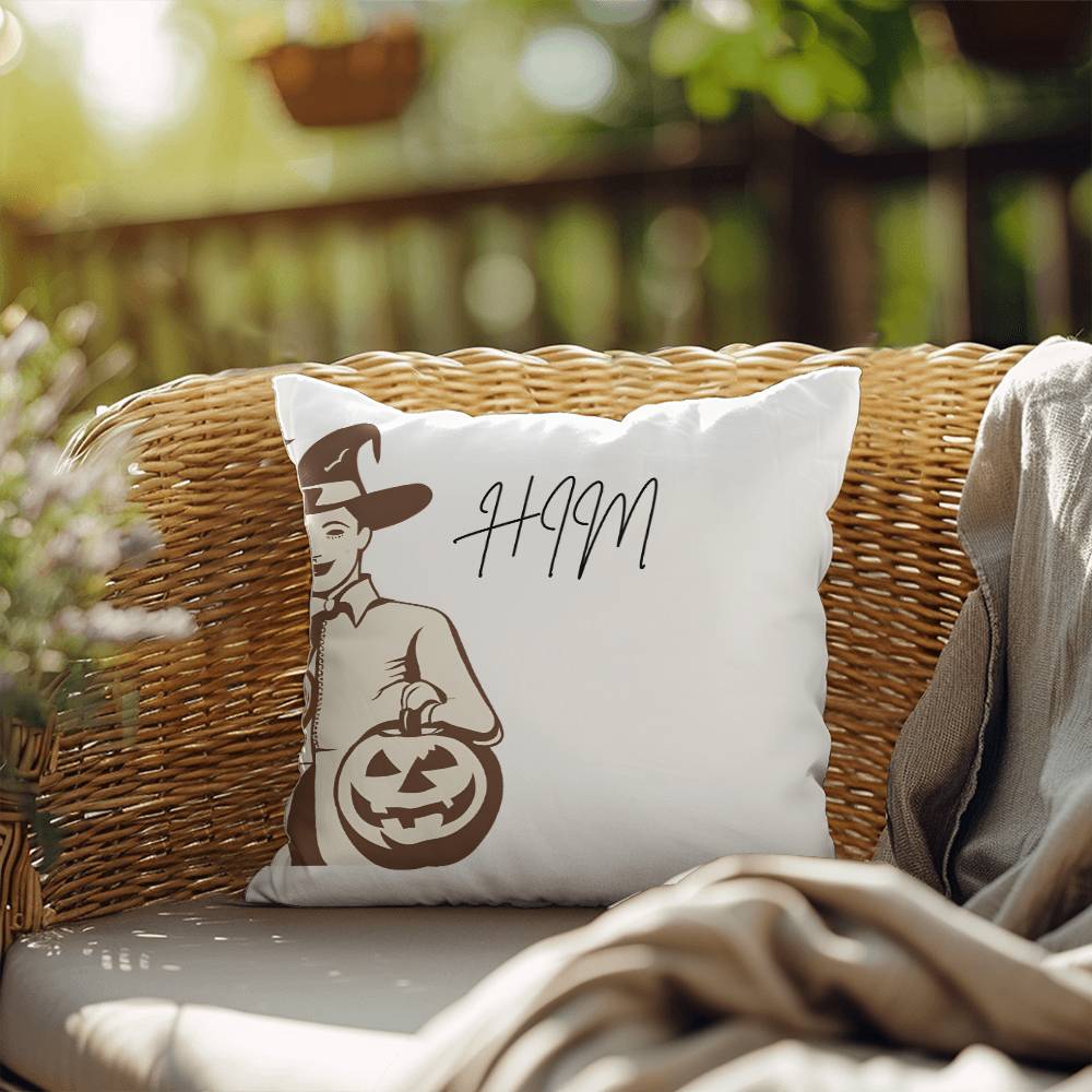 Him & Her Couples Halloween Pillow